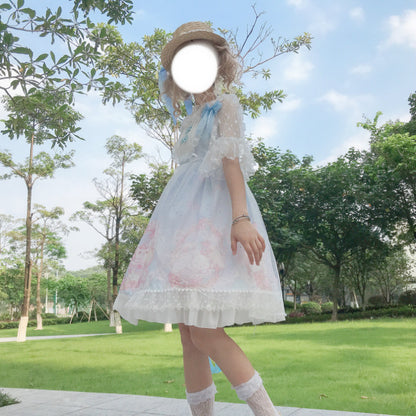 Kawaii Fashion Lolita Dress Whispers of Blossom Chiffon Daybreak Reverie