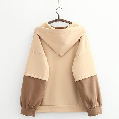 Kawaii Fashion Hoodie Whimsical Khaki Fleece Dreamscape Hoodie
