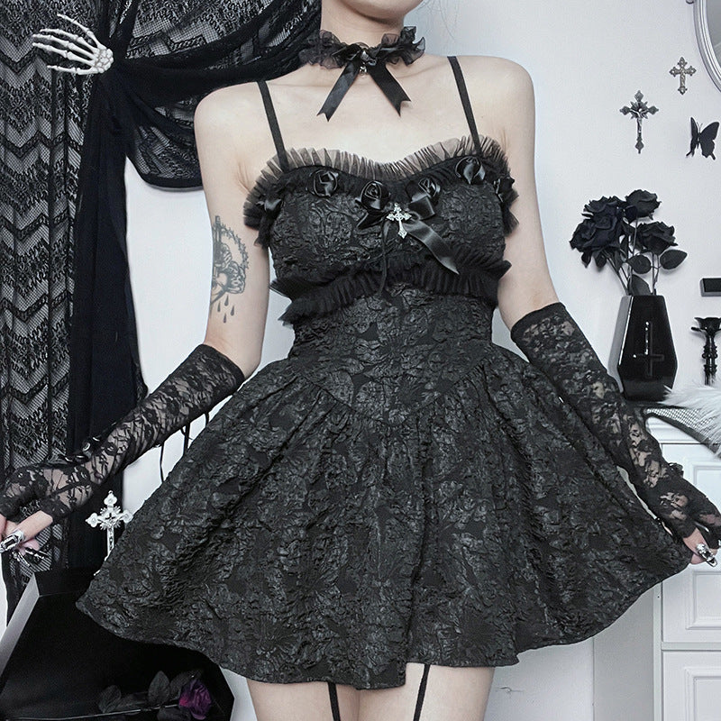 Kawaii Fashion Goth Dress Enchanted Midnight Lace Dream Dress
