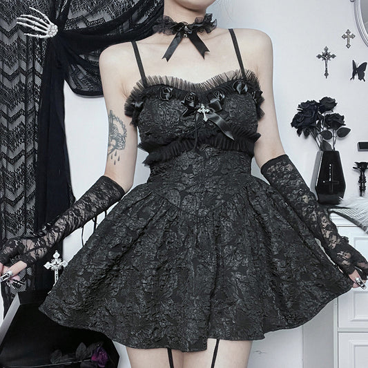 Kawaii Fashion Goth Dress Enchanted Midnight Lace Dream Dress