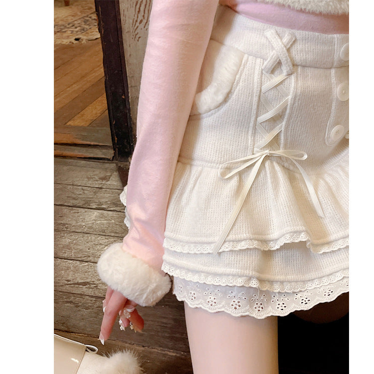 Kawaii Fashion Skirt Blossom Cloud A-Line Whimsy Ensemble