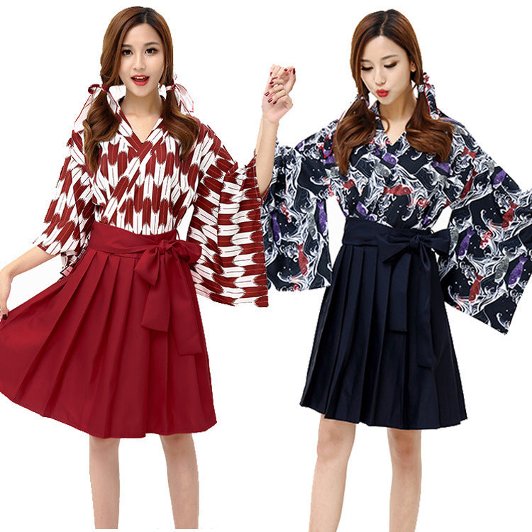 Improved Kimono With Carp Streamer And Wind Print