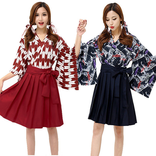 Improved Kimono With Carp Streamer And Wind Print