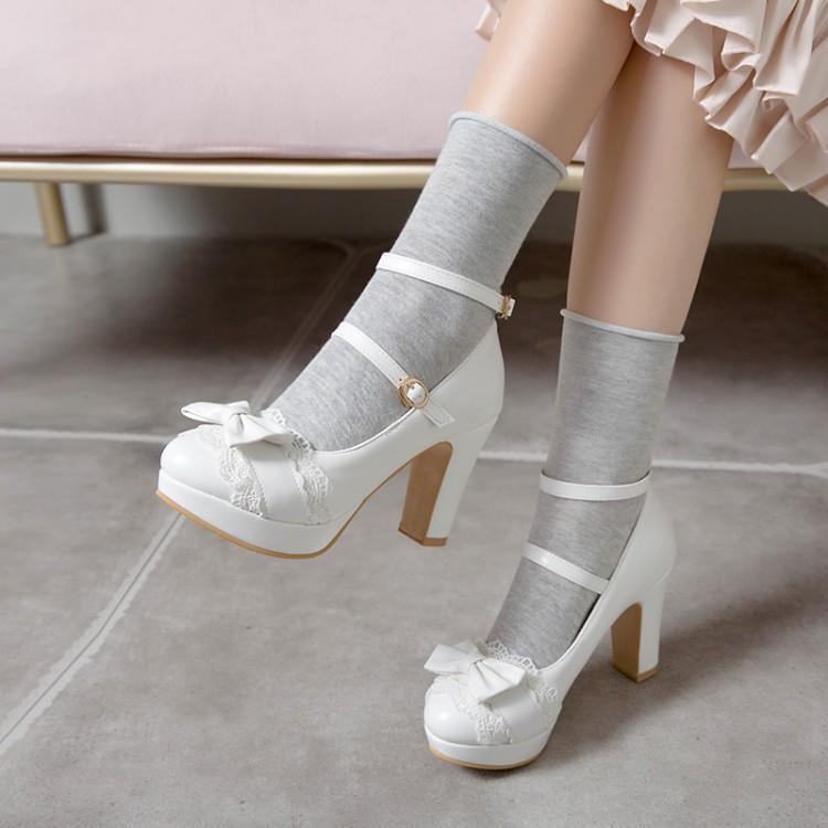 Kawaii Fashion Shoes Beige Blossom Dream Heels