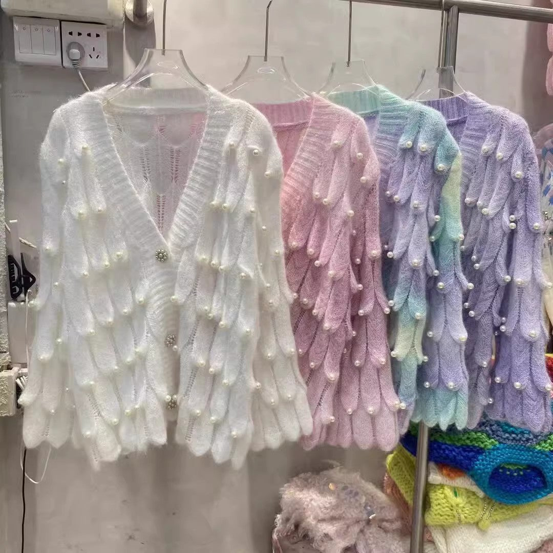 Kawaii Fashion Sweater Whimsical Dreamscape Gradient Cardigan