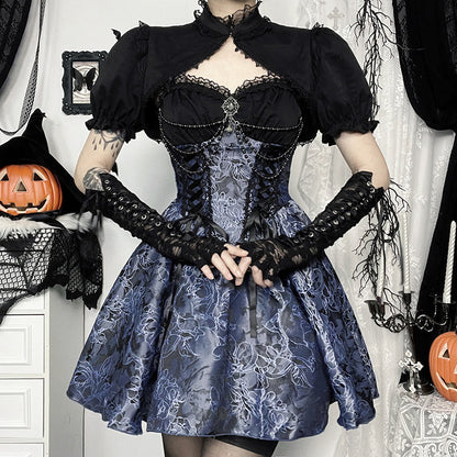 Kawaii Fashion Goth Dress Whispers of Flora A-Line Enchantment Dress