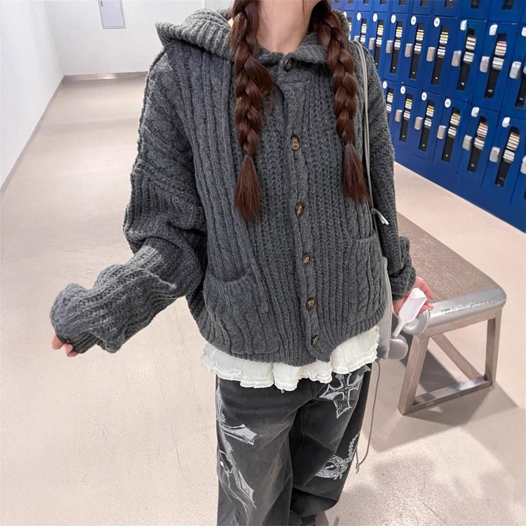 Kawaii Fashion Sweater Caramel Cloud Knitted Cardigan