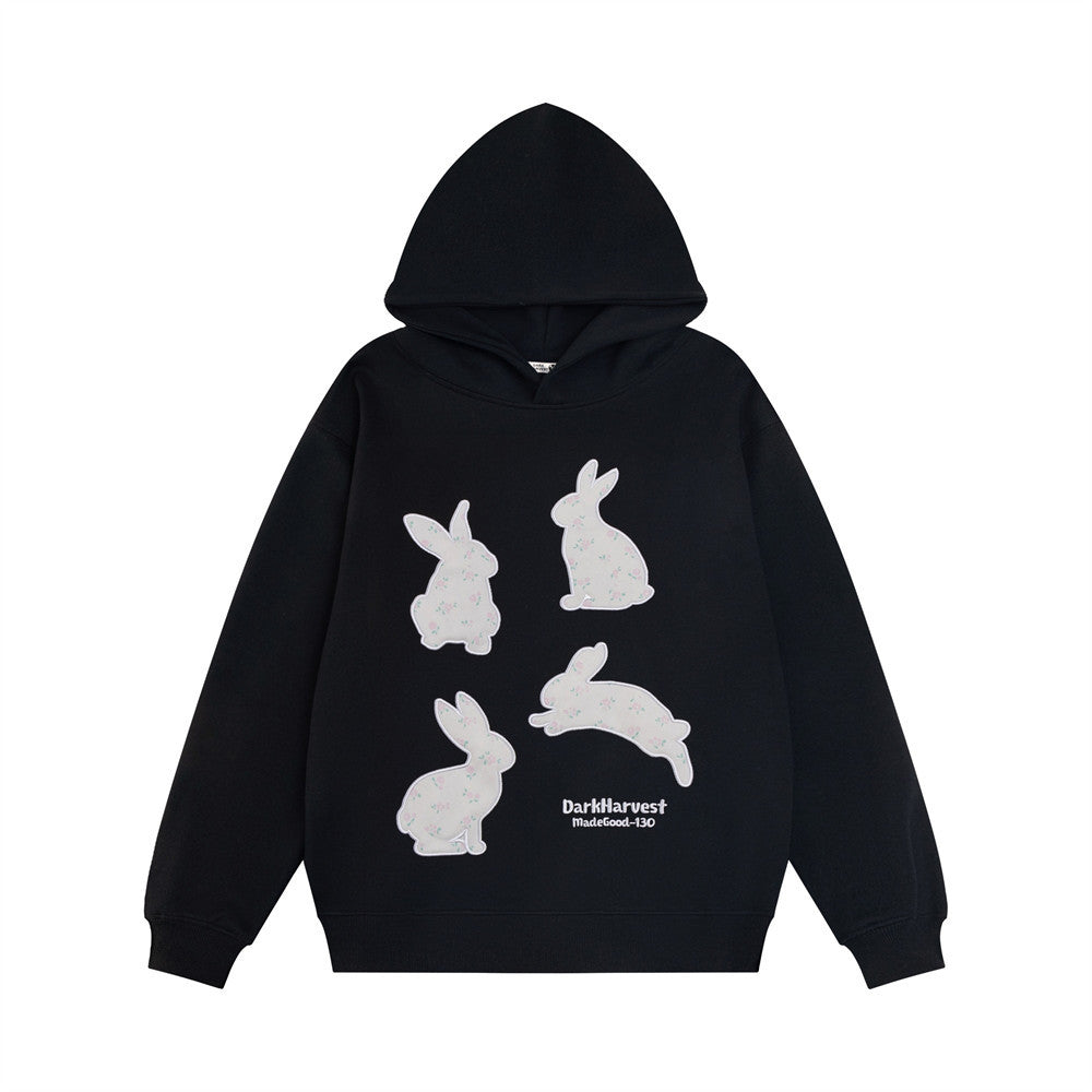 kawaii fashion creative Bunny Patch Embroidered Hoodie