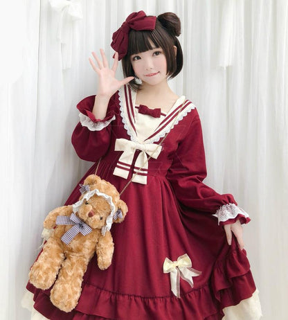 Kawaii Fashion Lolita Dress Navy Lace Enchantment Princess Dress