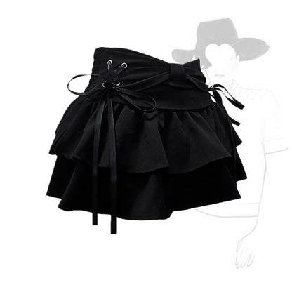 Kawaii Fashion Skirt Twilight Breeze Pleated Bow Skirt