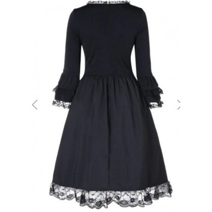 Sexy  Style Retro Lace Stitching Dress