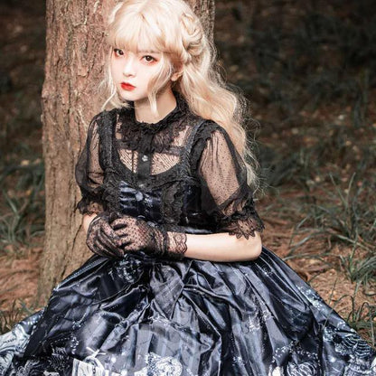 Kawaii Fashion Goth Dress Whispers of Frosted Moonlight Dress