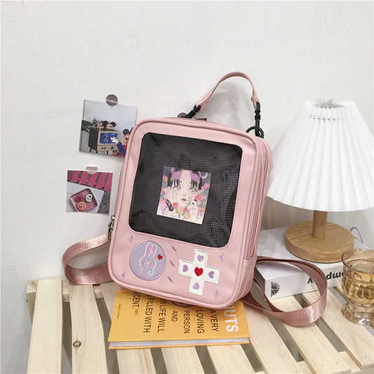 Kawaii Fashion Bag Whimsical Whiskers Embroidered Square Bag
