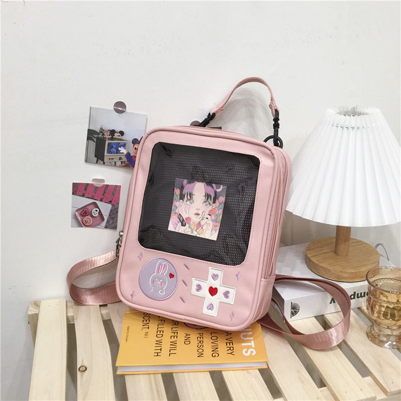 Kawaii Fashion Bag Whimsical Whiskers Embroidered Square Bag