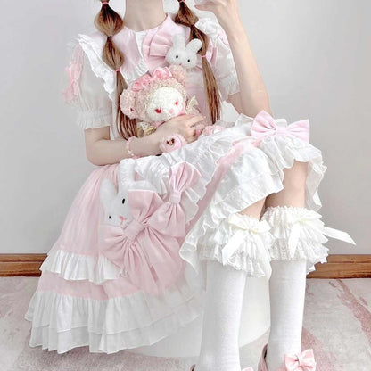 Whimsical Bunny Blossom Suspender Ensemble