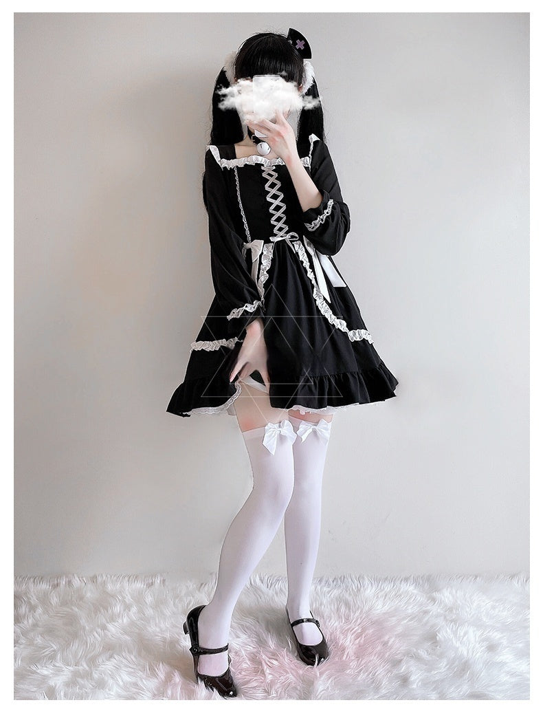 Kawaii Fashion Goth Dress Whimsical Woodland Collage Dress
