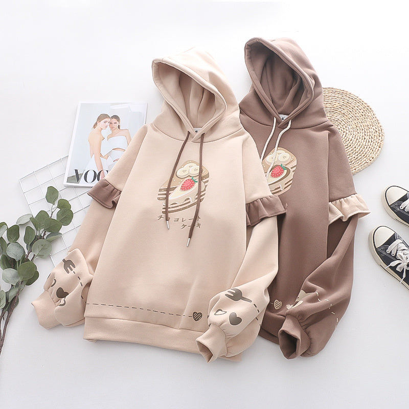 Kawaii Fashion Hoodie Cocoa Dreams in a Cotton Cloud Dress