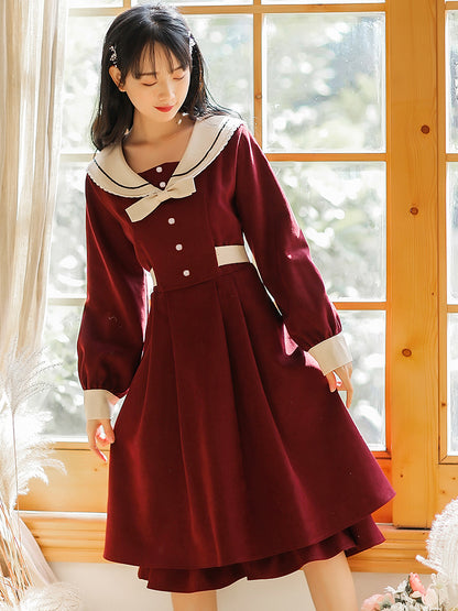 Kawaii Fashion Punk Dress Velvet Cherry Blossom Dream Dress
