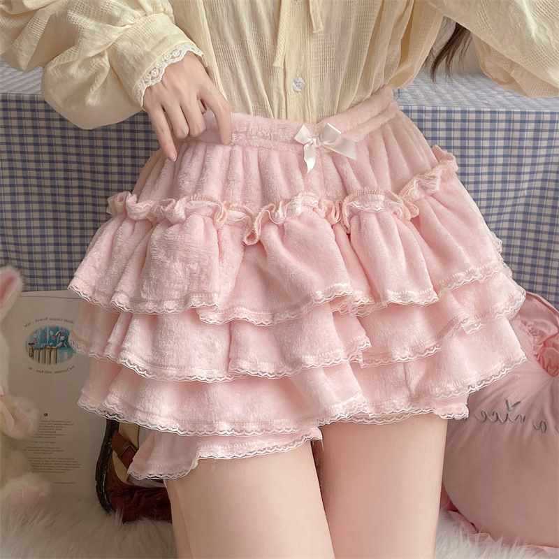 Kawaii Fashion Skirt Blushing Petal Chenille Dream Skirt Set
