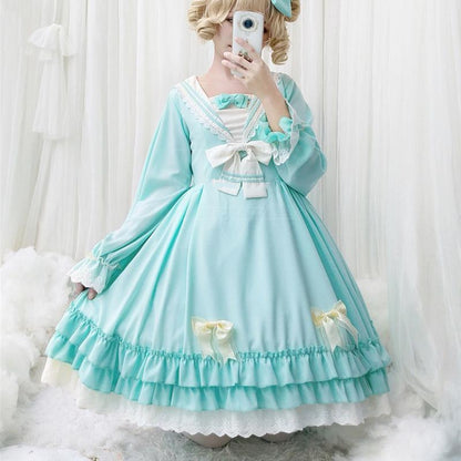 Kawaii Fashion Lolita Dress Navy Lace Enchantment Princess Dress