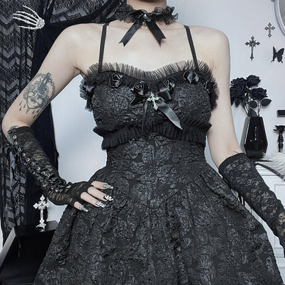 Kawaii Fashion Goth Dress Enchanted Midnight Lace Dream Dress