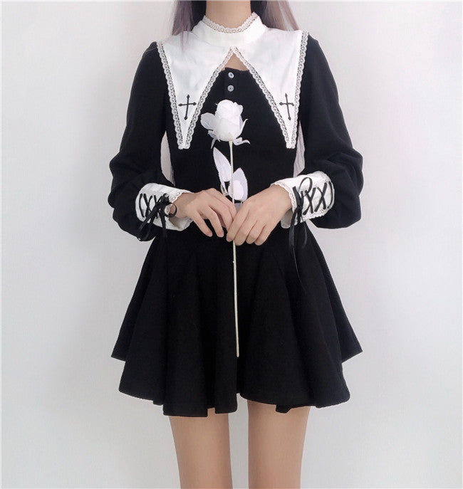 Kawaii Fashion Goth Dress Whimsical Cherry Blossom Dreamweaver Dress
