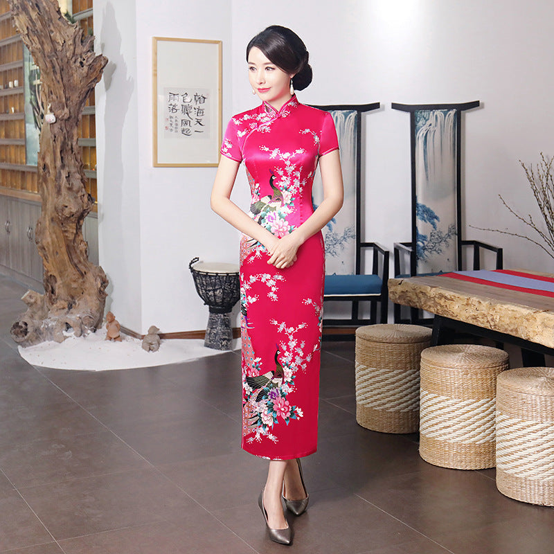 Kawaii Fashion China Dress Crimson Moonlit Velvet Cheongsam