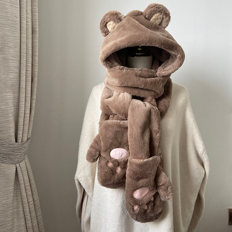 Kawaii Fashion Coat Whipped Winter Cloud Scarf Ensemble