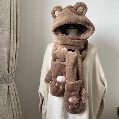 Kawaii Fashion Coat Whipped Winter Cloud Scarf Ensemble