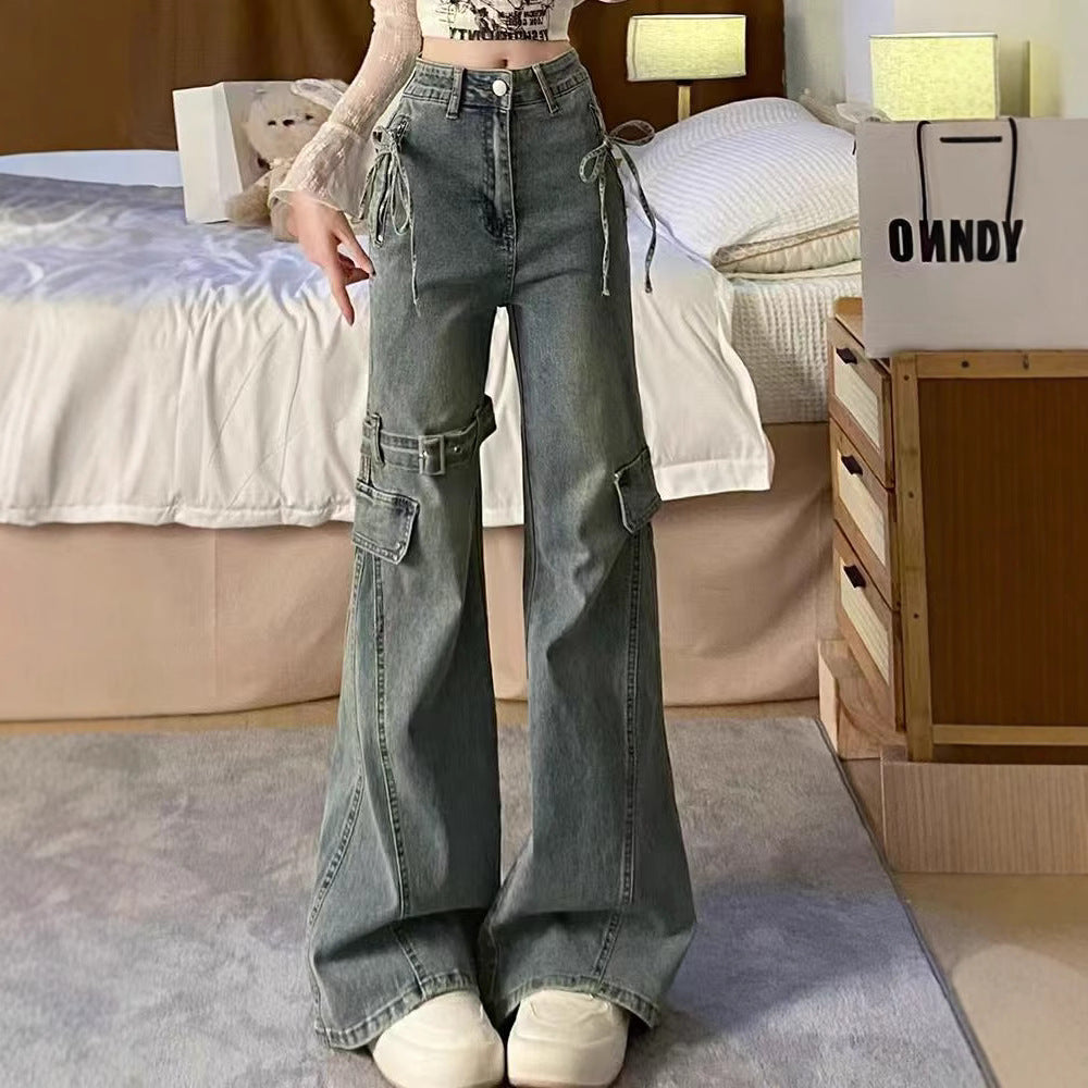 Womens Retro Flared Denim Jeans