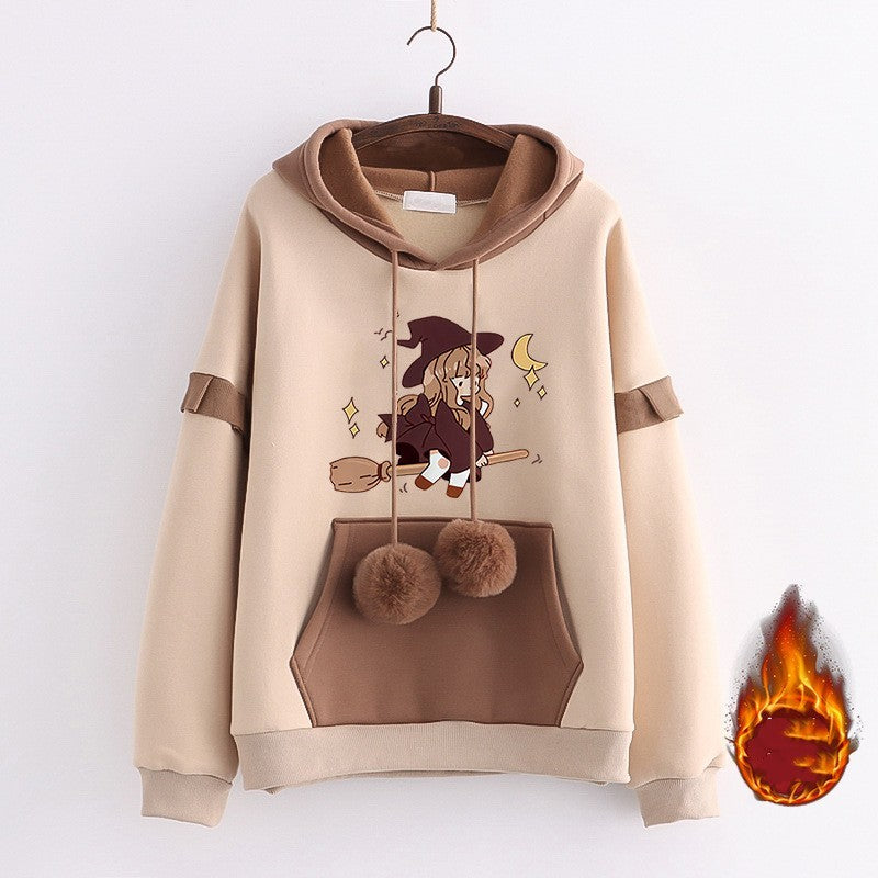Kawaii Fashion Hoodie Velvet Enchantment of the Broom Girl Coat