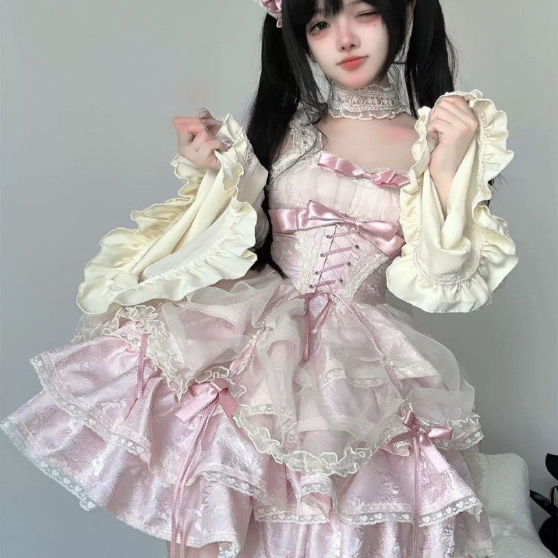 Kawaii Fashion Lolita Dress Whispers of the Midnight Train Ensemble - kawaii cute pink outfits