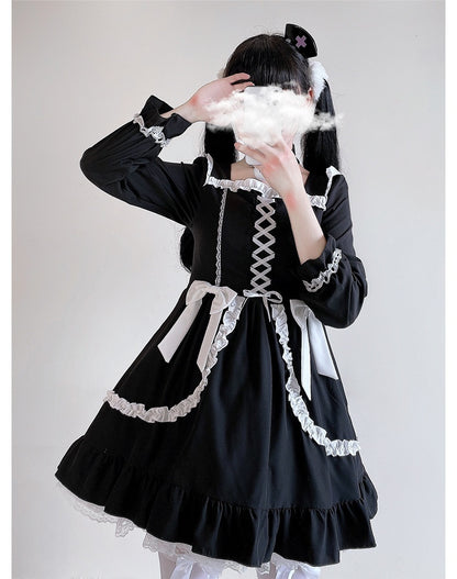 Kawaii Fashion Goth Dress Whimsical Woodland Collage Dress