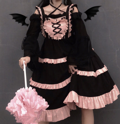 Kawaii Fashion Lolita Dress Whimsical Chiffon Dreams Ensemble