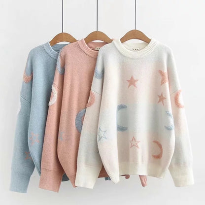 Kawaii Fashion Sweater Clover Knits and Lavender Dreams Sweater