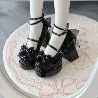 Kawaii Fashion Shoes Whimsical Twilight Buckle Heels