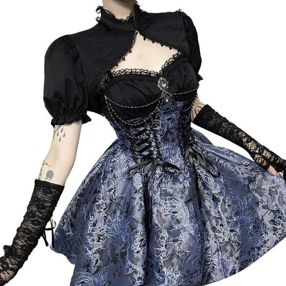Kawaii Fashion Goth Dress Whispers of Flora A-Line Enchantment Dress