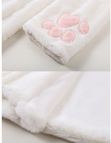 Kawaii Fashion Coat Whimsical Cloud-Kissed Velvet Overcoat