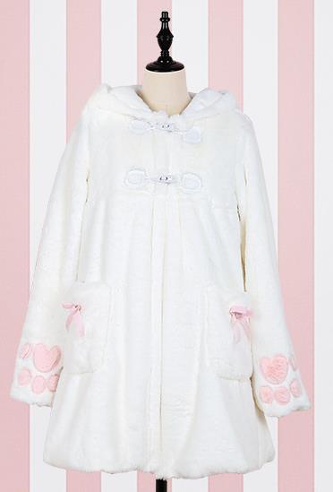 Kawaii Fashion Coat Whimsical Cloud-Kissed Velvet Overcoat