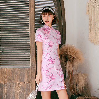 Kawaii Fashion China Dress Soft Lotus Charm Brocade Dress