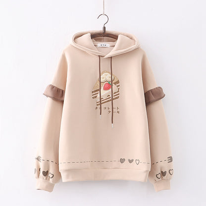 Kawaii Fashion Hoodie Cocoa Dreams in a Cotton Cloud Dress