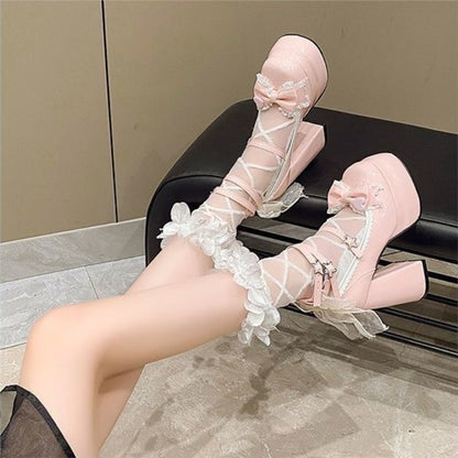 Kawaii Fashion Shoes Whimsical Twilight Buckle Heels