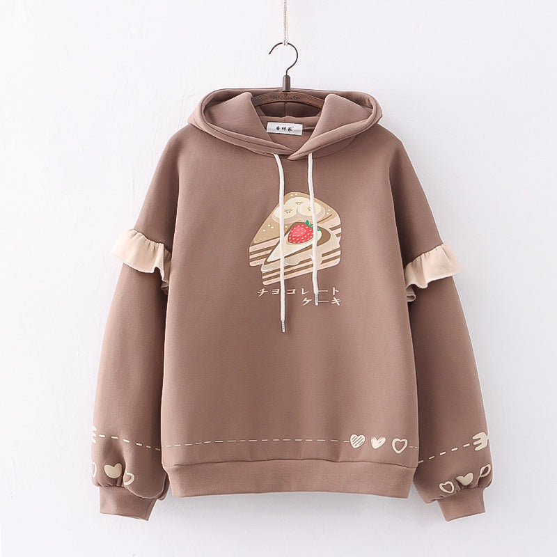 Kawaii Fashion Hoodie Cocoa Dreams in a Cotton Cloud Dress