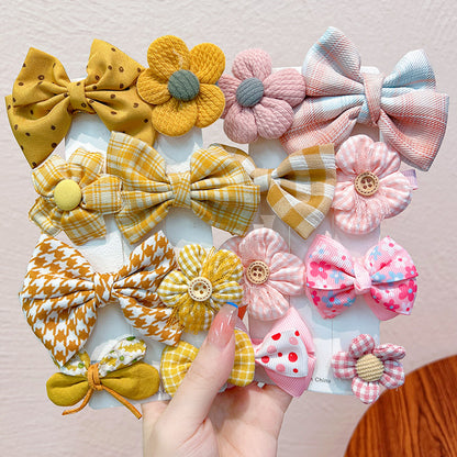 Kawaii Fashion Whimsical Blossom Bow Hair Accessory Ensemble