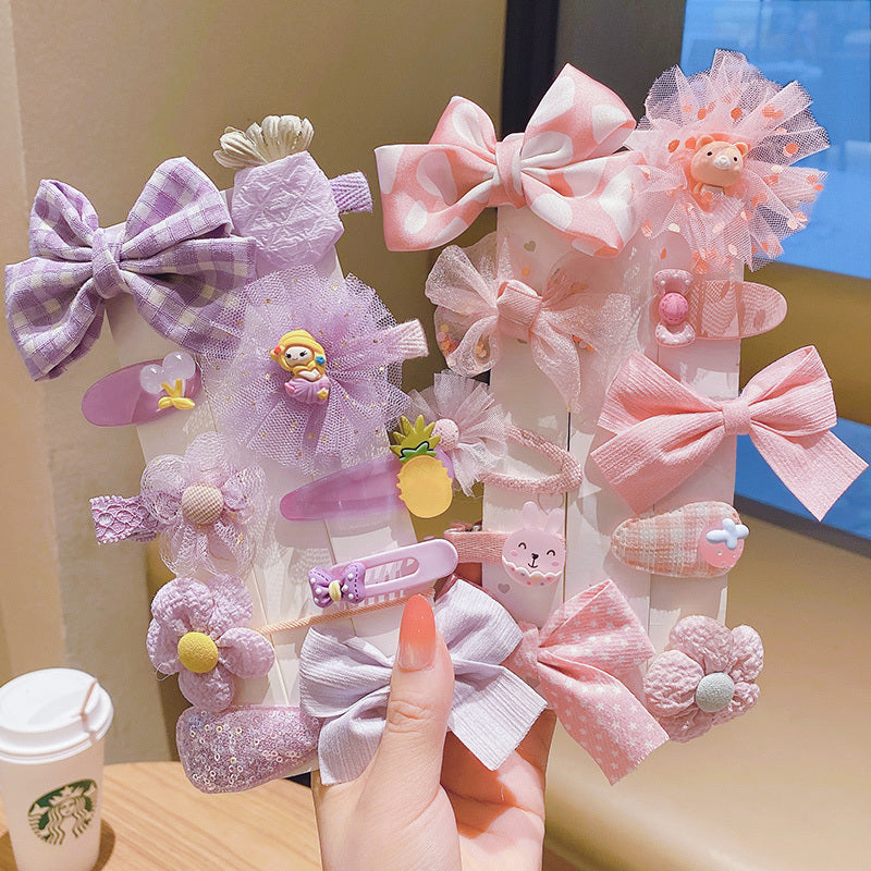 Kawaii Fashion Whimsical Blossom Bow Hair Accessory Ensemble