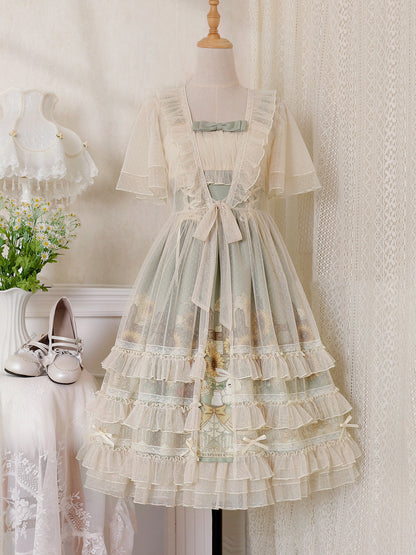 Kawaii Fashion Lolita Dress Velvet Moonbeam Suspender Ensemble