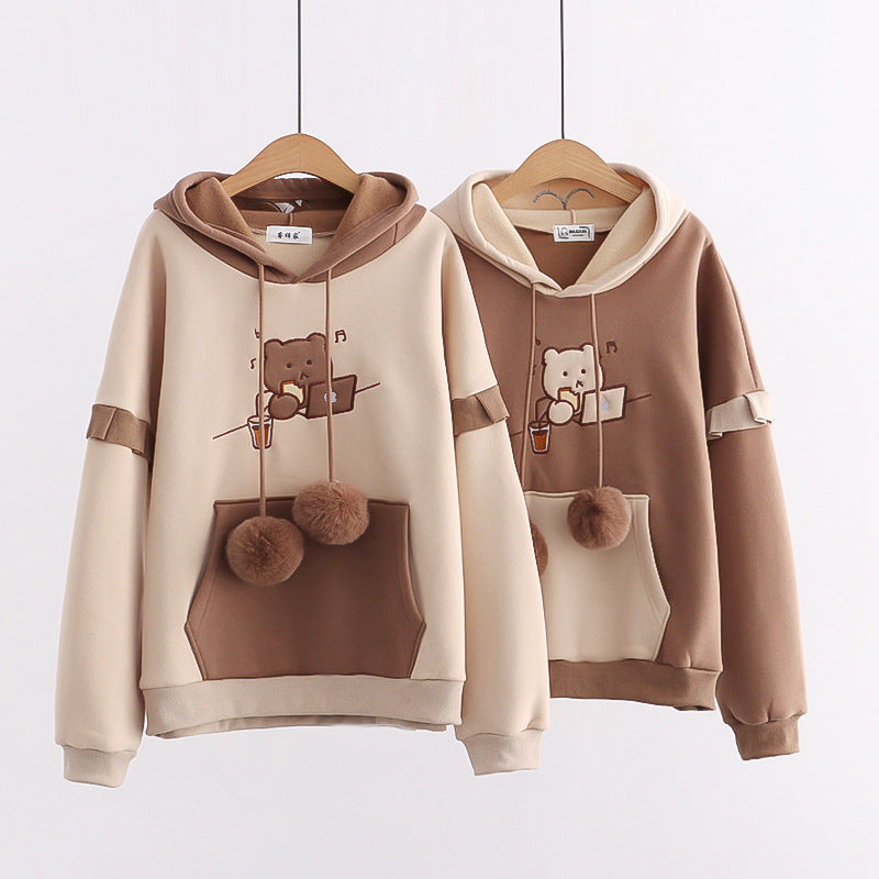 Kawaii Fashion Hoodie Cuddle Cloud Bear Knit Pullover