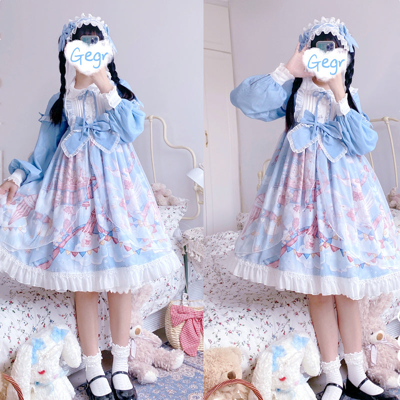Cyan Whispers of Doll Collar Bliss Dress