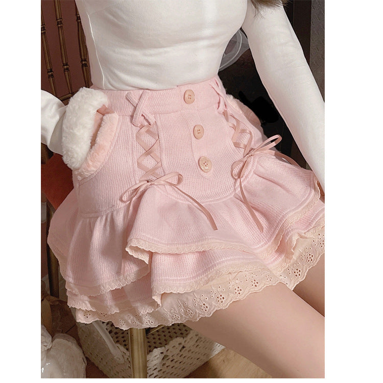 Kawaii Fashion Skirt Blossom Cloud A-Line Whimsy Ensemble