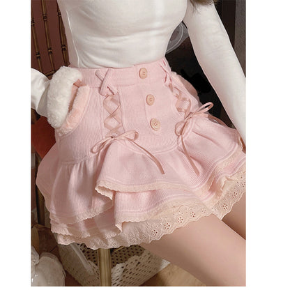 Kawaii Fashion Skirt Blossom Cloud A-Line Whimsy Ensemble
